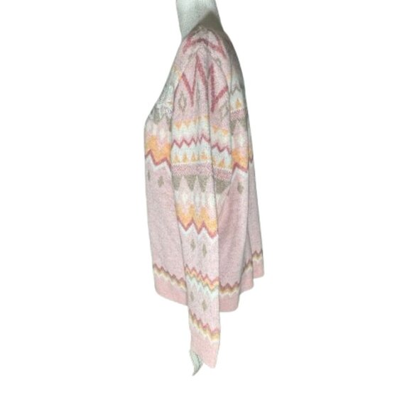 NWT Alfred Dunner Women's Large Telluride Fairisle Sweater w/ Floral Embroidery - Picture 4 of 8